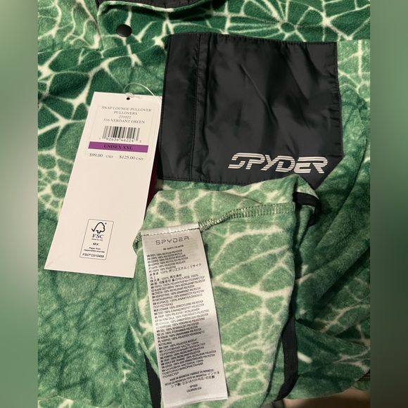 Spyder Snap Lounge Fleece Pullover- Verdant Green Sz XXL Unisex NWT - Picture 15 of 16